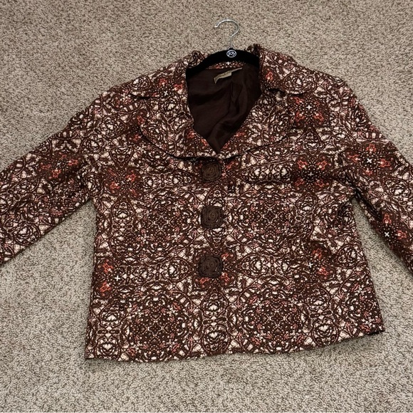 Peck & Peck Weekend Linen Statement Jacket Blazer Boho Chic Workwear Size 14 - Picture 7 of 11